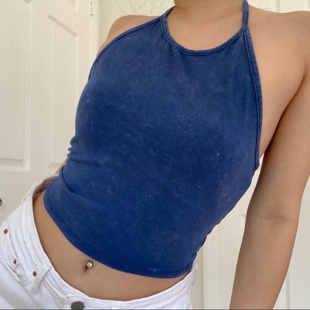 BLUE WASHED HALTER